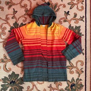 Striped Multicolor Adult Hooded Jacket
